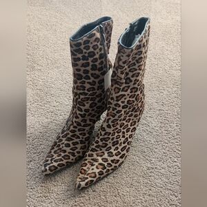 Leopard Print Heeled Boots